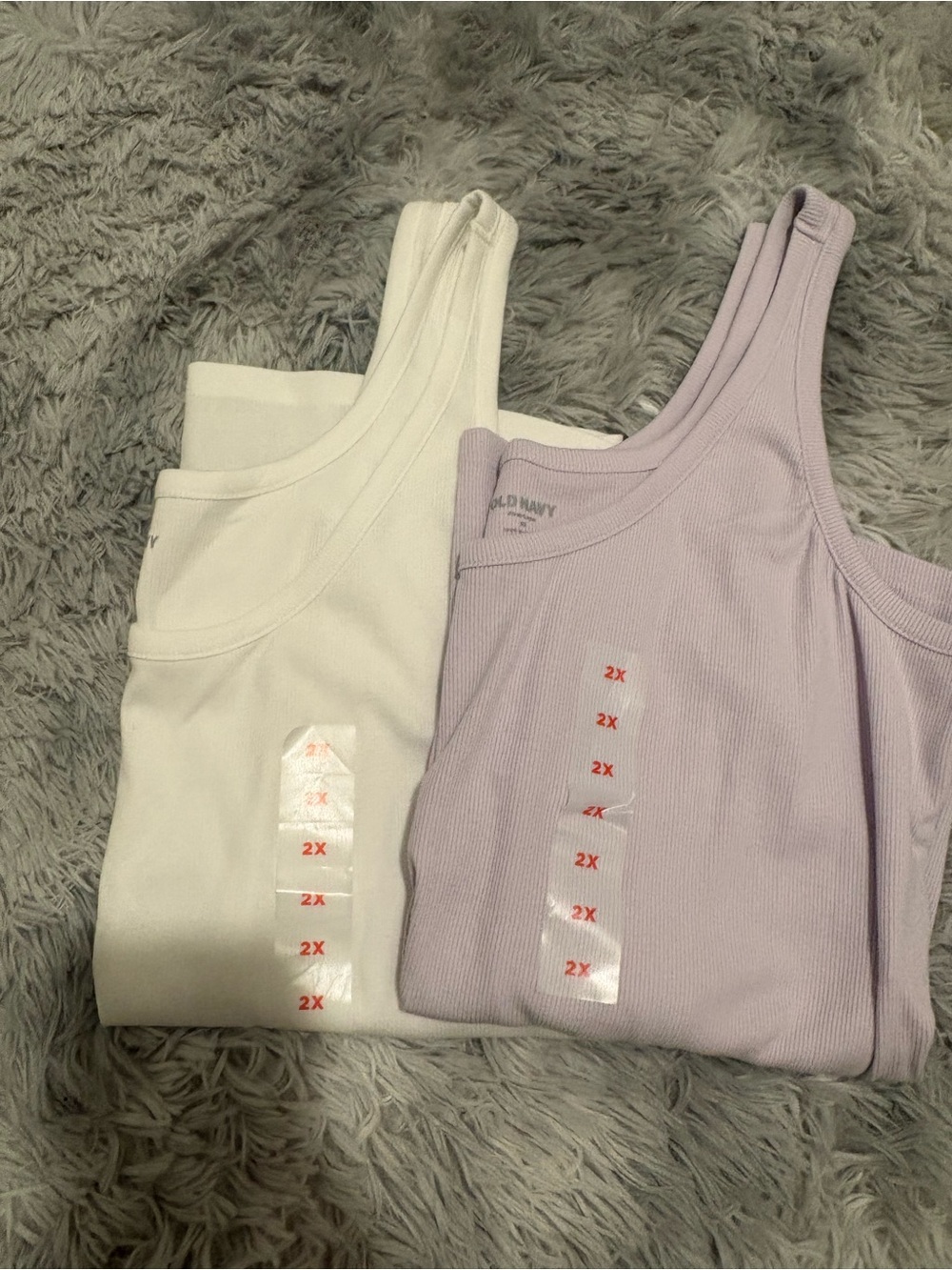 Old Navy Tank Top Pair in White and Light Lavender